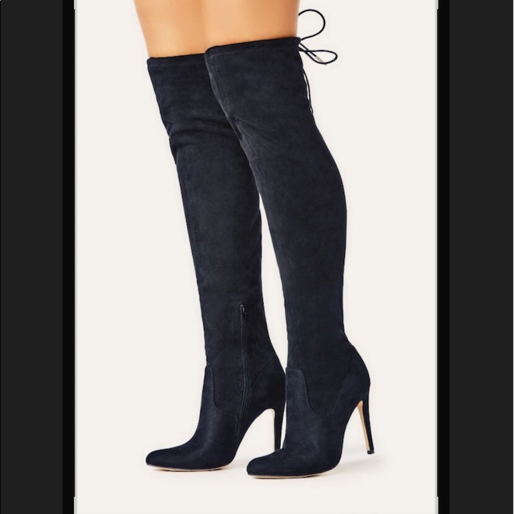 Suede Stiletto Over-the-knee Boot.